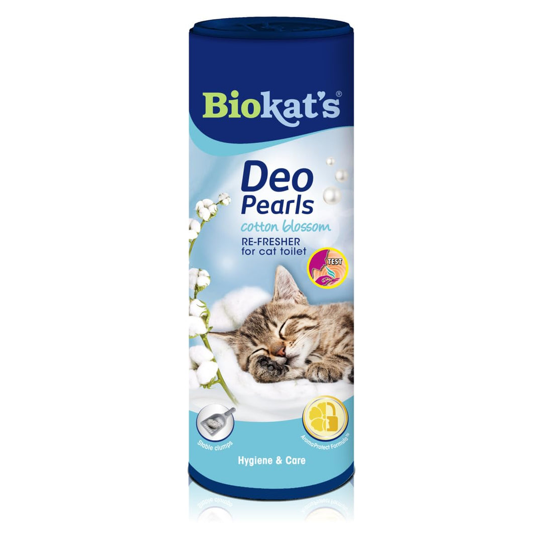 Biokat's Deo Pearls Cotton Blossom - Streuzusatz mit Duft für Frische und feste Klumpen in der Katze