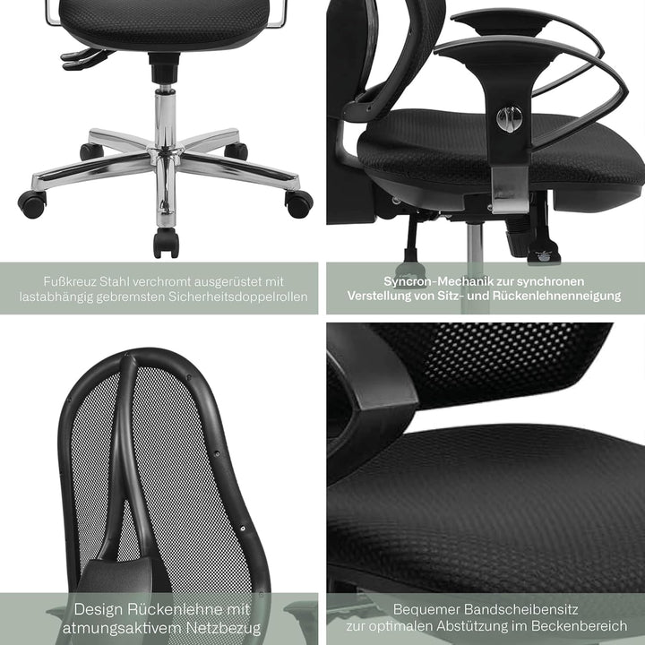 TOPSTAR Bürostuhl Open Point SY inkl. höhenverstellbaren Armlehnen rosa Rosa monolithisch gepolstert