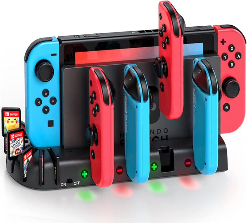 KDD Switch Controller Ladestation Kompatibel mit Nintendo Switch OLED Joy-Con, Switch Ladestation mi