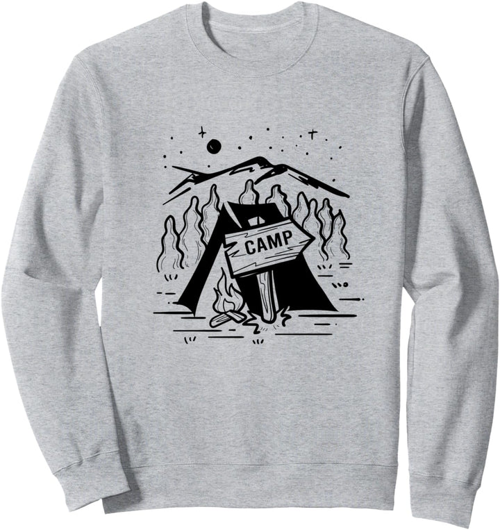 Camping Feuer Natur Outdoor Wildnis Sweatshirt