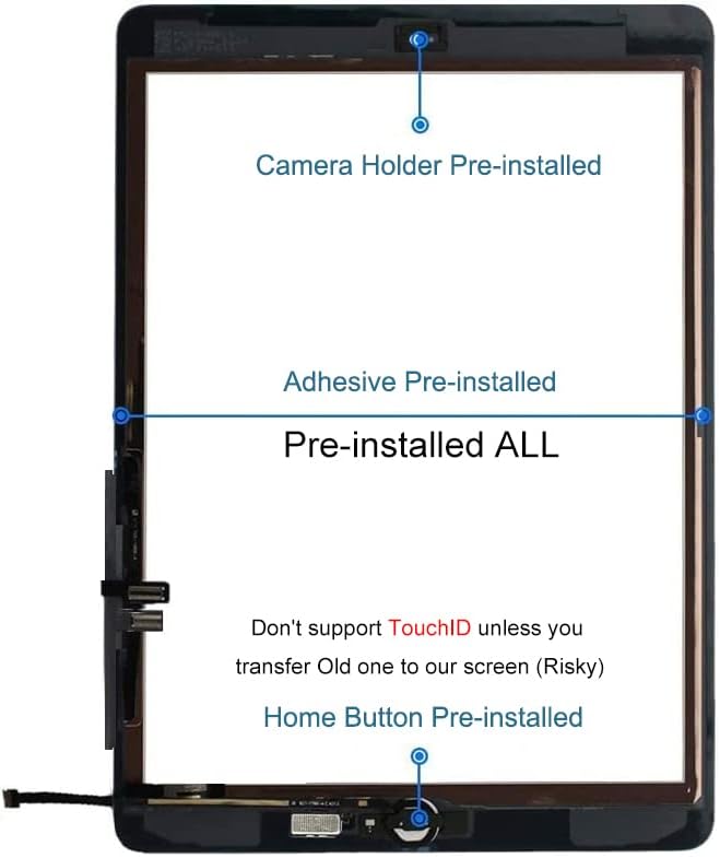 JPUNG Touchscreen Digitizer für iPad 7|| iPad 8 || iPad 9 Display 10,2 Zoll, nur für Model A2197 A21