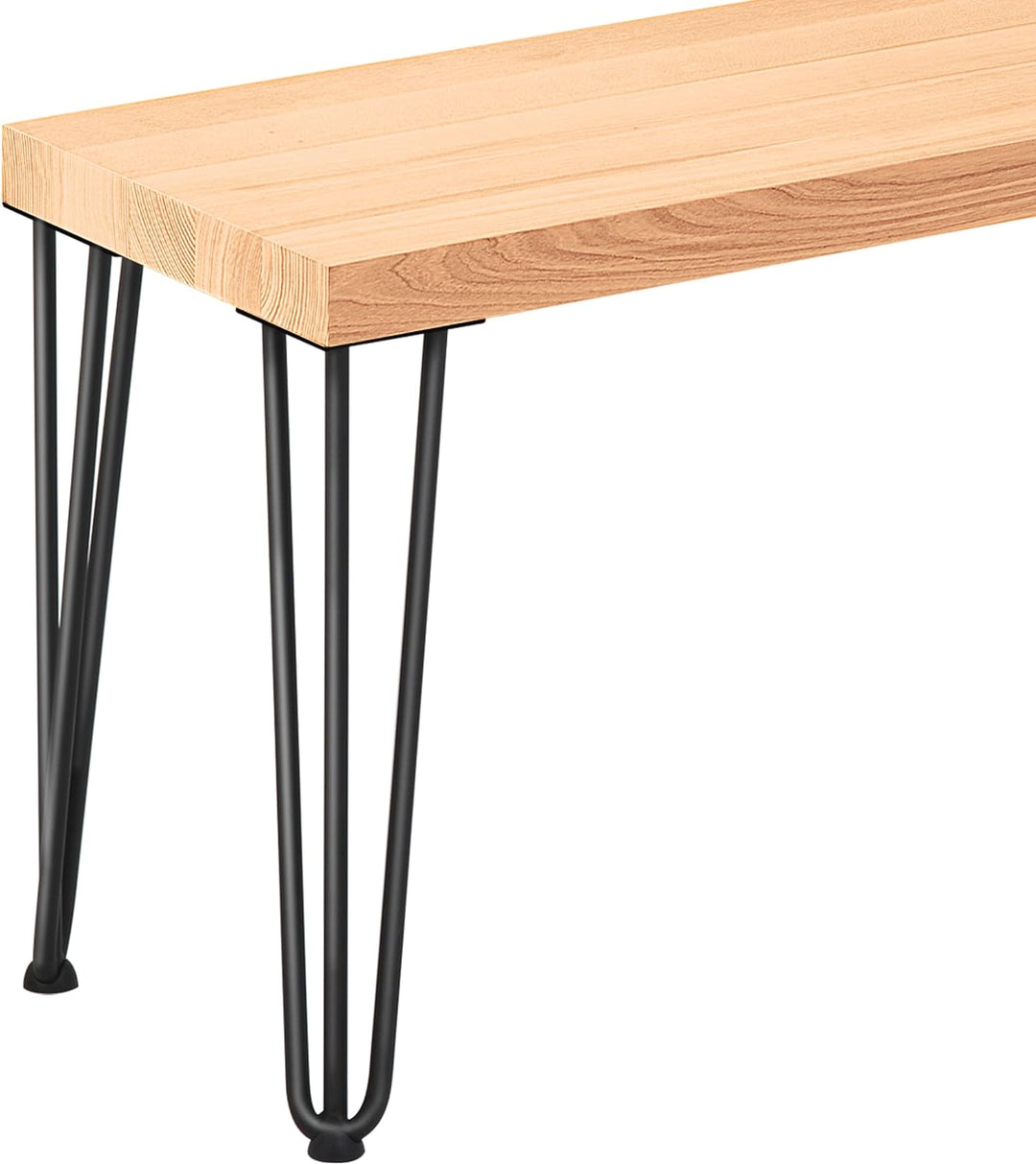 LAMO Manufaktur Sitzbank Esszimmer Holzbank 30x60x47 cm, Möbelfüsse Creative Schwarz/Natur, LSB-01-A