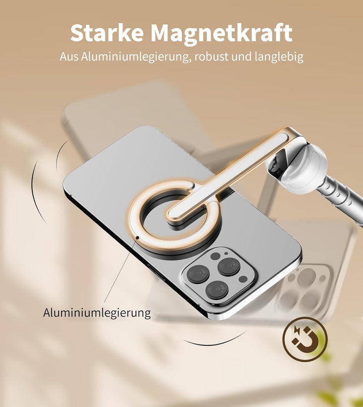 TONEOF 173cm Magnetisches Selfie Stick Stativ, Stark Magnetischer Aluminium Halter für Magsafe-Handy