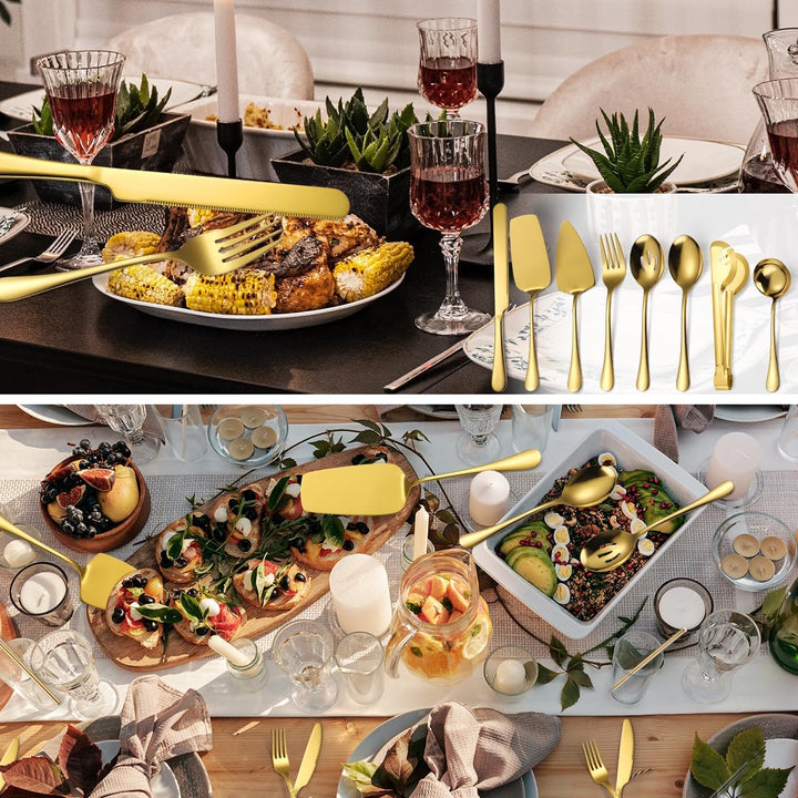 AARAINBOW Hostess - Grosses Servierutensilien-Set, 8-teilig, aus Edelstahl, für Buffet-Partys, Beste