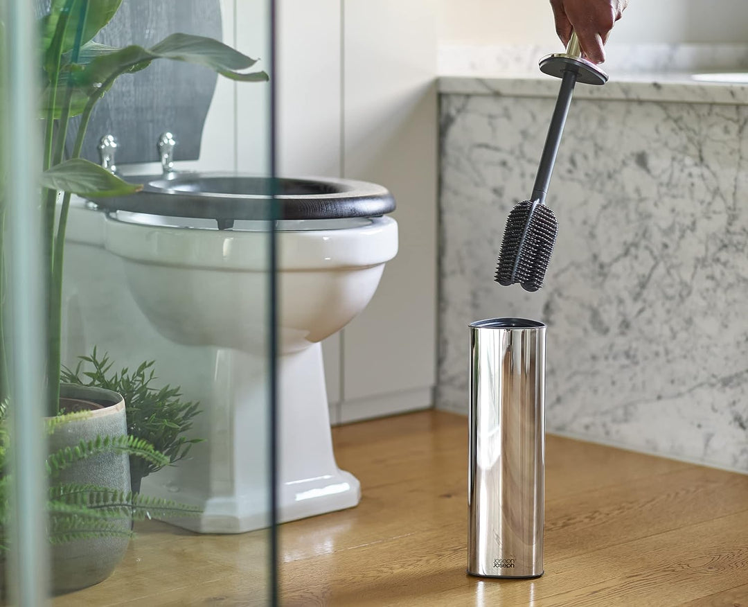 Joseph Joseph Flex 360- Luxus Toilettenbürsten- und Aufbewahrungshalter-Set mit tropffreiem, verstop