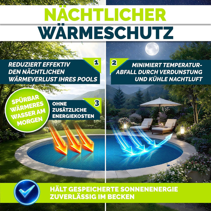 tillvex® Premium Pool Solarabdeckplane 400 µm Rechteckig 800x400 cm | Solarfolie Wärmeplane zuschnei
