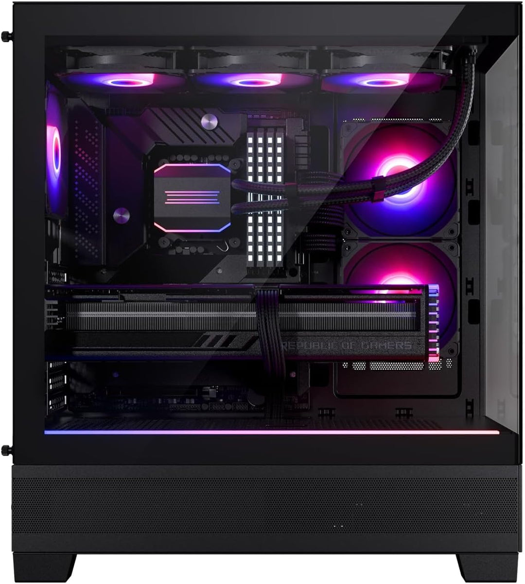 Phanteks 523 XT View Computergehäuse/Spielschrank – Schwarz | 3 x 120 mm ARGB-Lüfter vorinstalliert