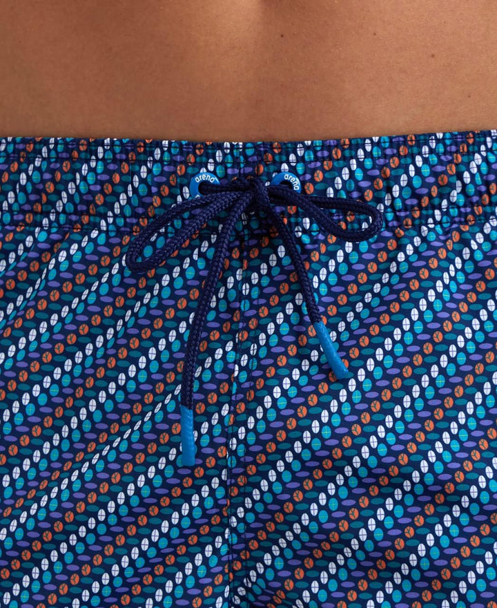 ARENA Herren Men's Beach Boxer Allover Swim Trunks S Navy-diagonal Pattern Multi, S Navy-diagonal Pa