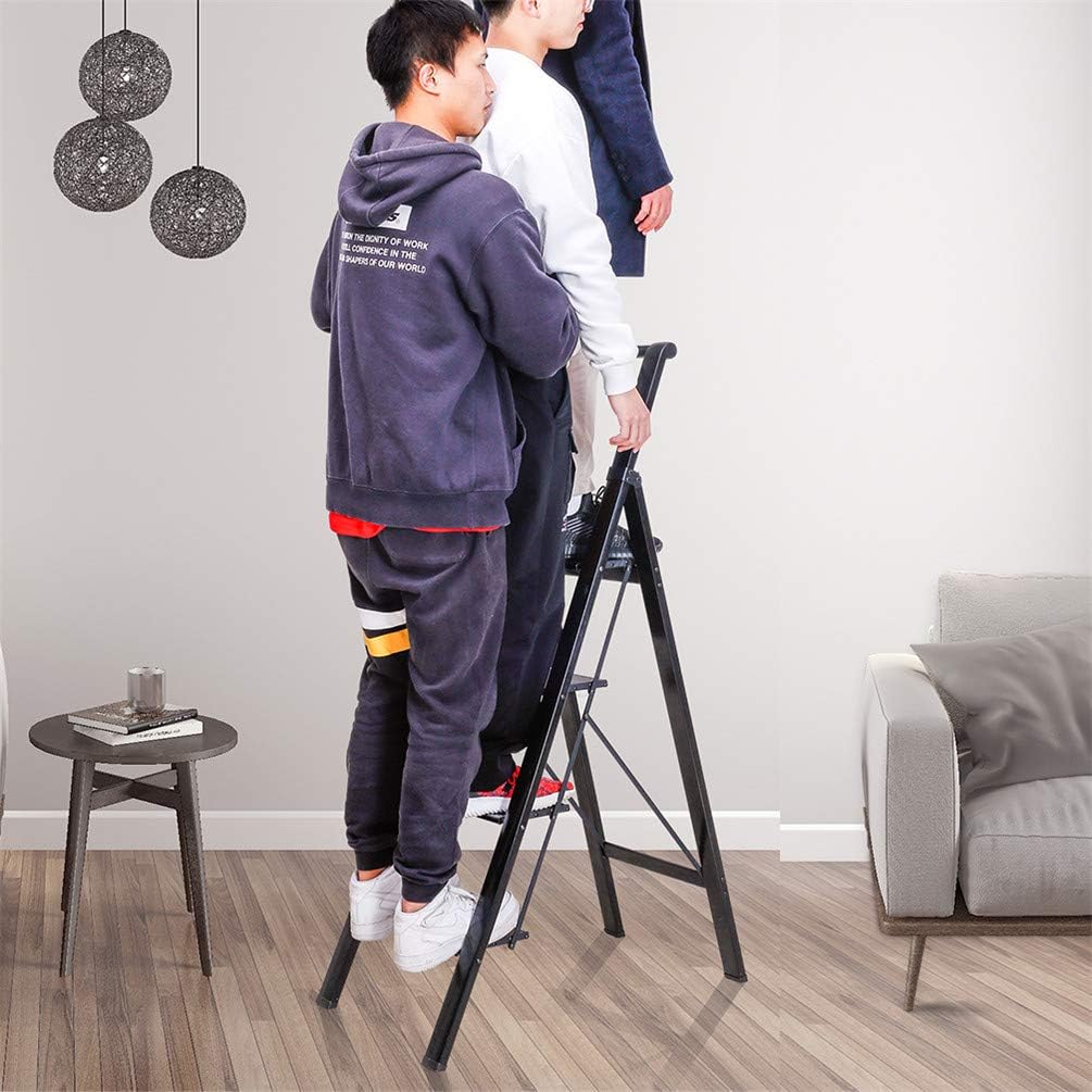 BAOYOUNI Trittleiter, Leicht, Klapptrittleiter, Aluminium Sicherheits Stehleiter, mit rutschfeste Br