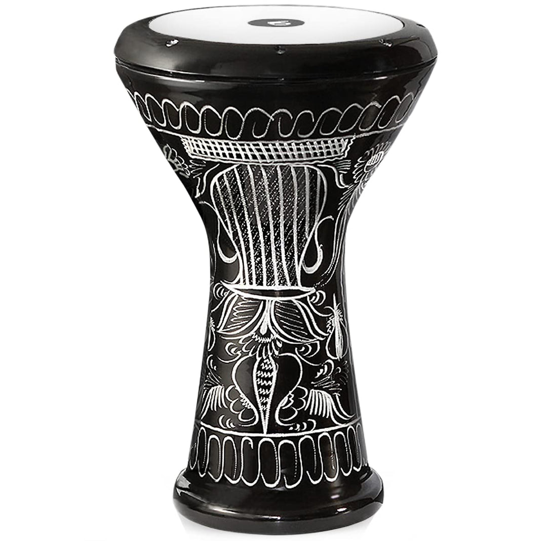Orientalische Aluguss Handtrommel Darbuka, Dümbek mit Tasche, Schlüssel und Ersatzfell