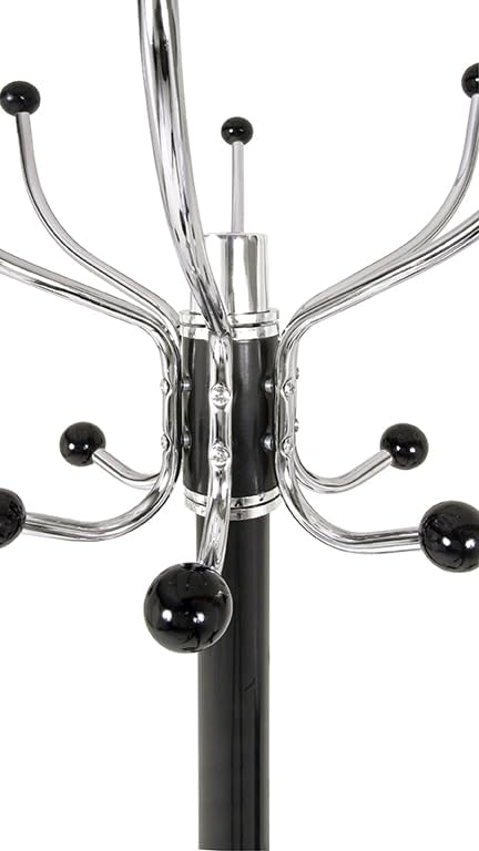 HAKU Möbel Garderobenständer, Marmor, chrom-schwarz, Ø 38 x H 176 cm