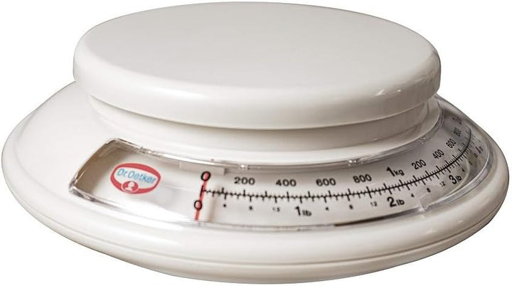 Dr. Oetker Präzise 1531 Backwaage Ø 17 cm – Unverzichtbarer Küchenhelfer in Weiss für Exaktes Abwieg