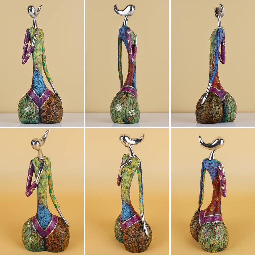 Bunte abstrakte Kunst weibliche Yoga-Pose Statue, Indoor-Moderne Wohnkultur Bunte Figur Malerei Kuns