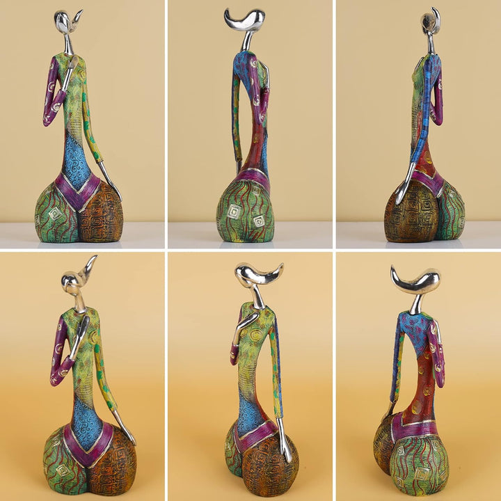 Bunte abstrakte Kunst weibliche Yoga-Pose Statue, Indoor-Moderne Wohnkultur Bunte Figur Malerei Kuns