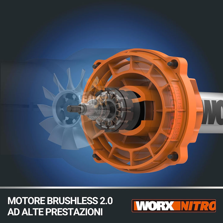 WORX Nitro 40V Akku-Laubbläser WG585E - bürstenloser Motor - 3 Geschwindigkeiten & Turbomodus - 266k
