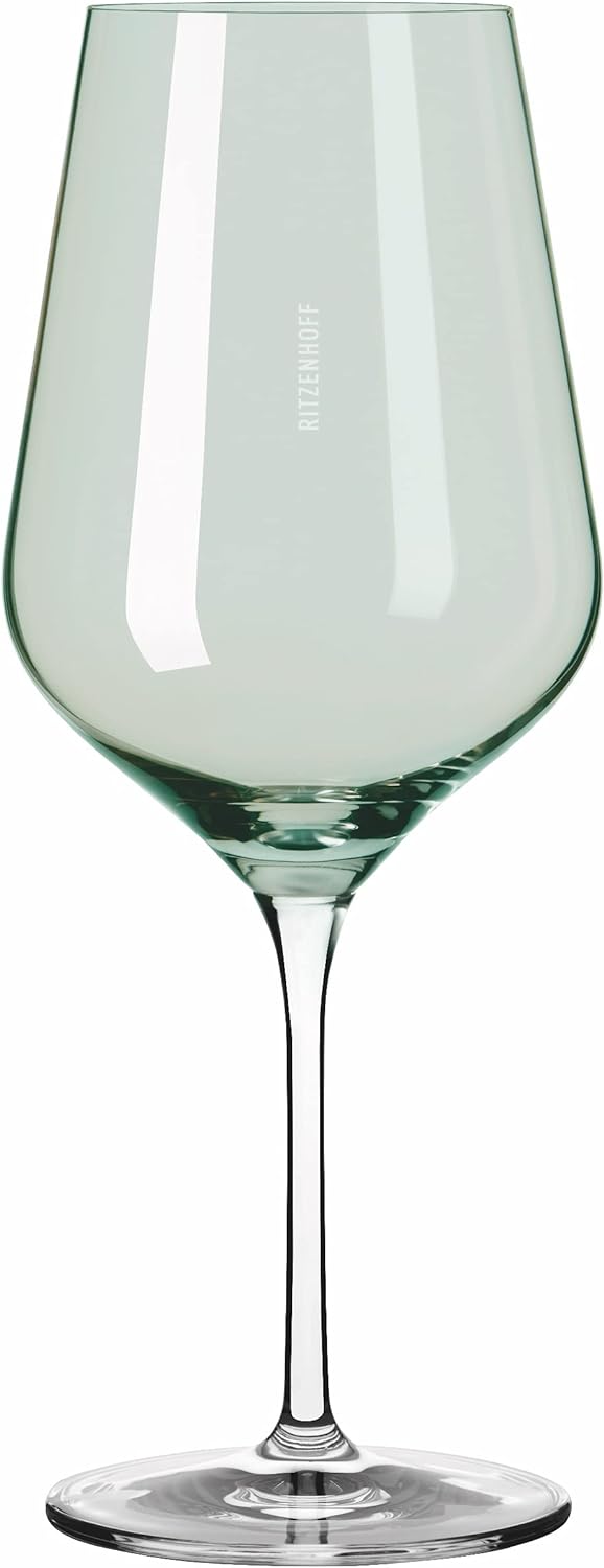 RITZENHOFF 3631004 Rotweinglas 500 ml – Serie Fjordlicht Nr. 4 – 2 Stück mit Farbverlauf Green – Mad