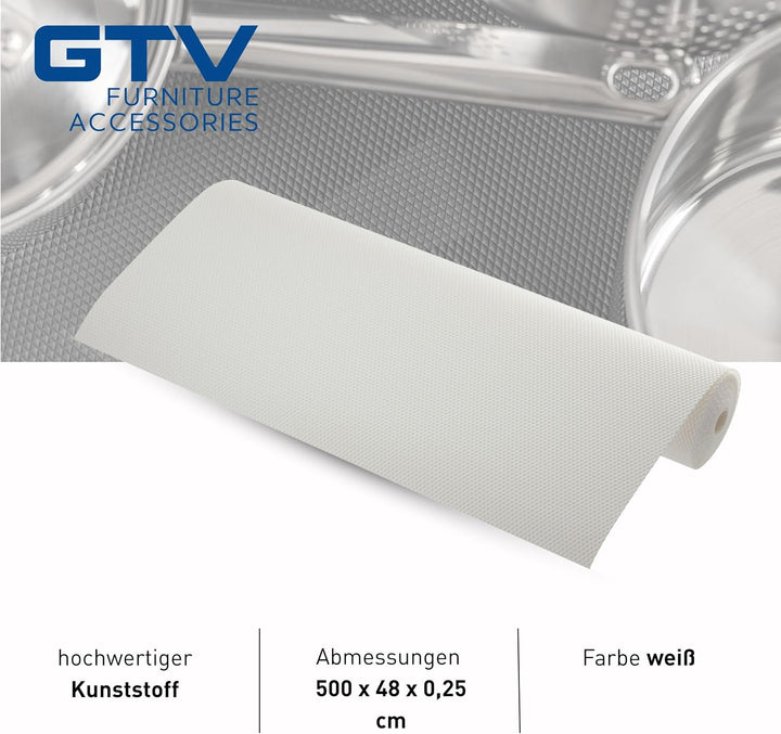 GTV - Schubladenmatte rutschfeste | Antirutschmatte für Schubladen I Schubladen Matte für Kühlschran