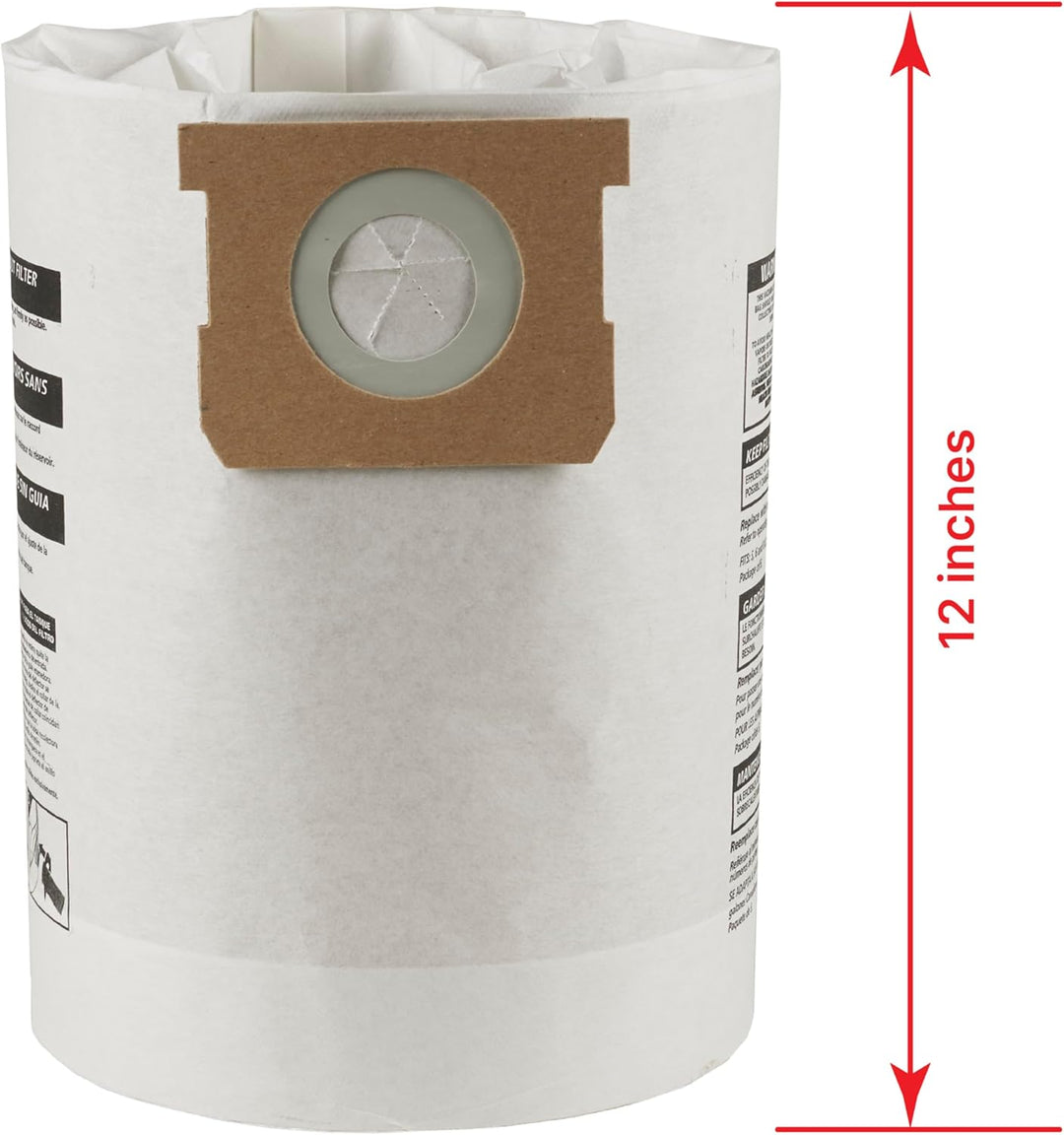 Shop-Vac 9066233 Einweg-Filterbeutel, passend für 10-14 Gallonen Staubsauger, nur für trockene Aufna
