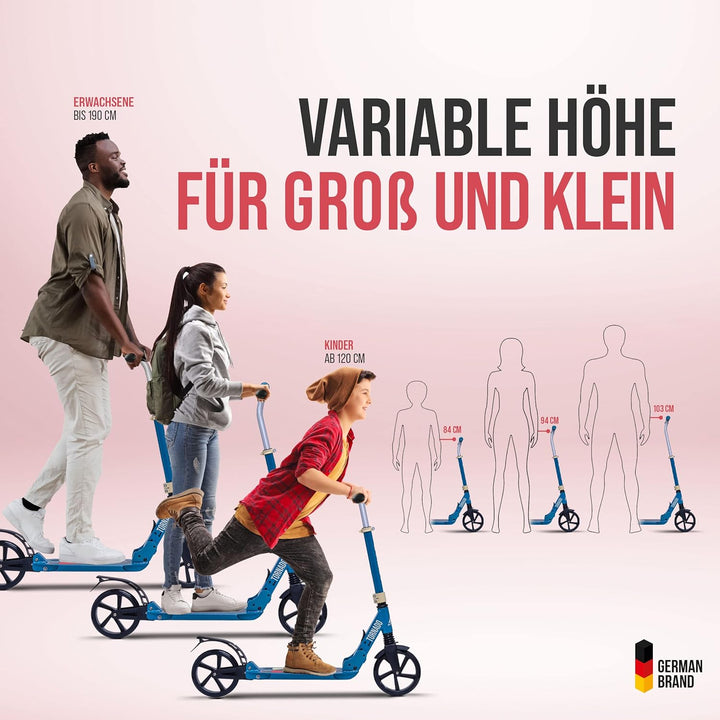 Apollo High End Scooter Erwachsene - Tornado | Cityroller Kinder ab 7 Jahre mit Bremse und Federung