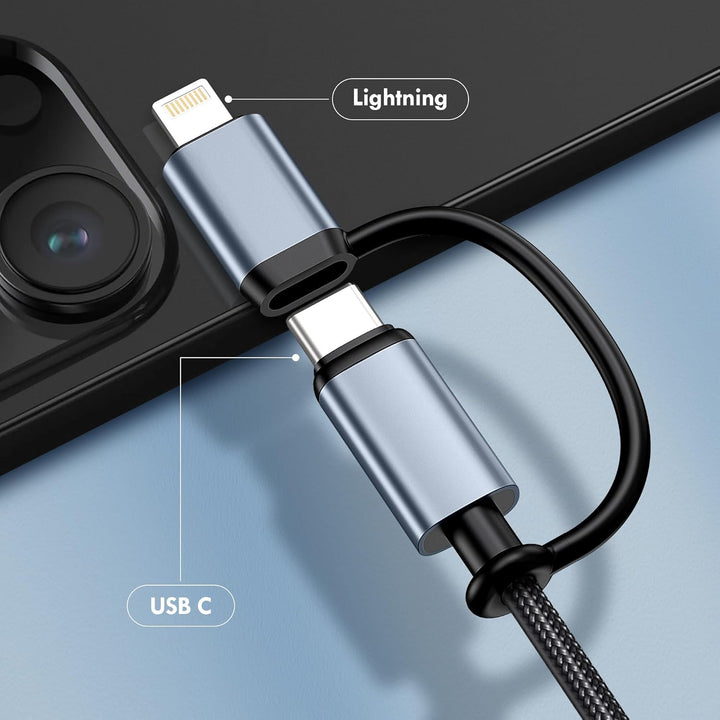 lulaven 2-in-1 IP &amp; Typ C zu HDMI Kabel 2M, HDMI Kabel für iPhone, Duale Schnittstelle für alle iPho