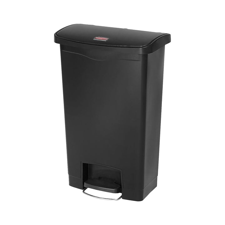 Rubbermaid Commercial Products Slim Jim 1883611 50 Litre Front Step Step-On Resin Wastebasket - Blac