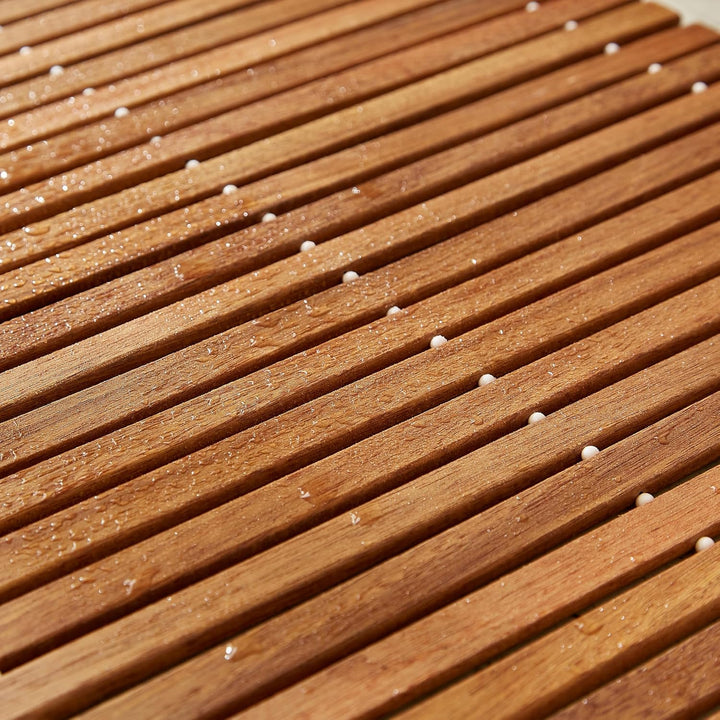 Badematte Holz, Teakholz rutschfest Badvorleger, Duschmatte, Holzduschmatte, Badezimmerteppich, Dusc