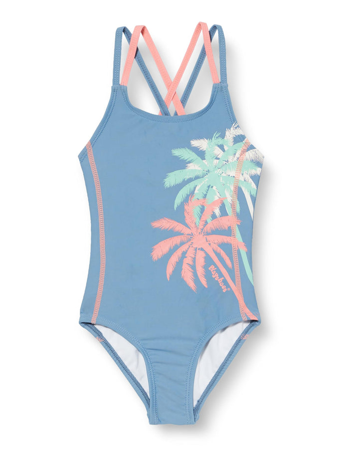 Playshoes Mädchen Uv-Schutz Badeanzug Schwimmanzug Badebekleidung, Palmen