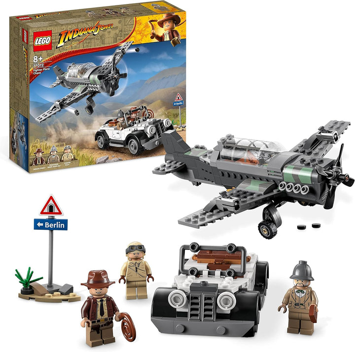 LEGO 77012 Indiana Jones Flucht vor dem Jagdflugzeug Action-Set mit baubarem Flugzeug-Modell und Old