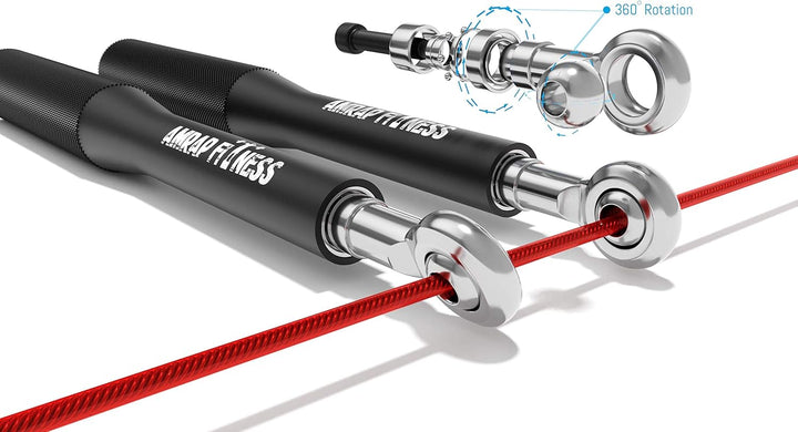 Springseil Profi mit 3D-Kugellager | Speedrope für Double-Unders mit Drahtseil | Optimal für Fitness