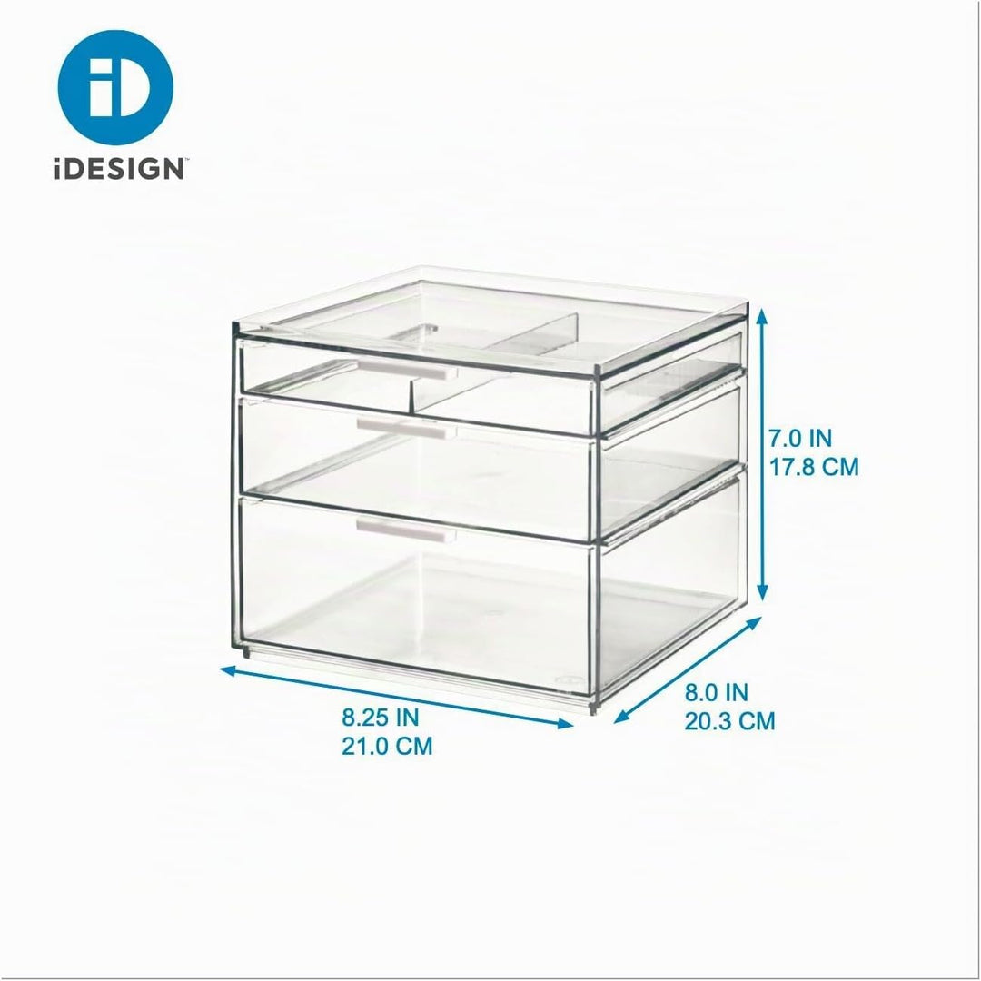 iDesign Make-up Organizer, Schmink Aufbewahrung mit 3 Schubladen aus der Signature Series by Sarah T