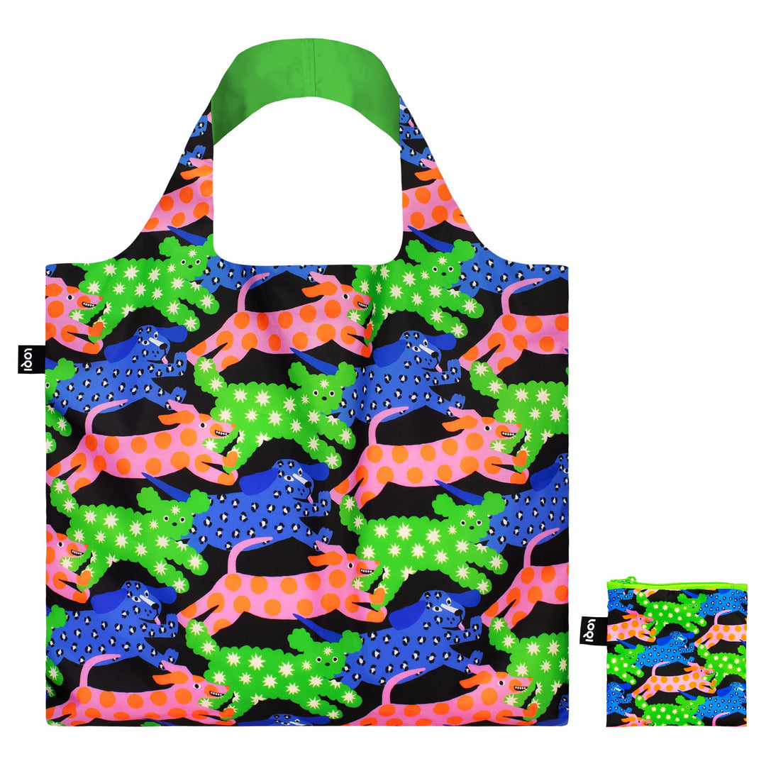 LOQI Glitter Power Dogs Recycelte Tasche, mehrfarbig, L, mehrfarbig, L, Western, Mehrfarbig, L, West
