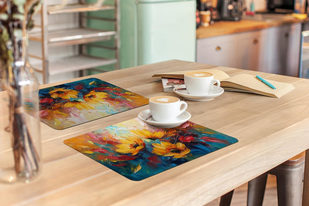 KitchenYeah© Platzsets Abwaschbar 6-Teilig 45x30 cm Tischsets Platzdeckchen Platzset Unterlage Tisch