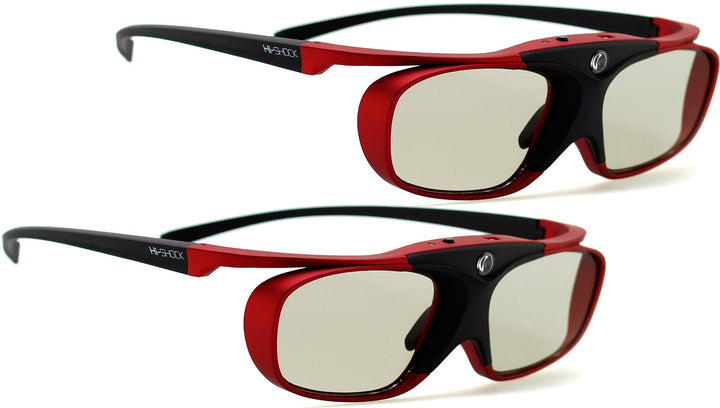 2x Hi-SHOCK RF Pro Scarlet Heaven | Aktive 3D Brille für EPSON, JVC &amp; SONY RF 3D Projektor/Beamer [1