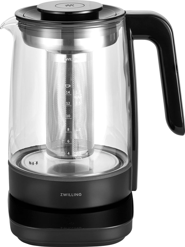 ZWILLING ENFINIGY Wasserkocher aus Glas mit Teesieb, Temperatureinstellung & Teetimer, 1850 Watt, 1,