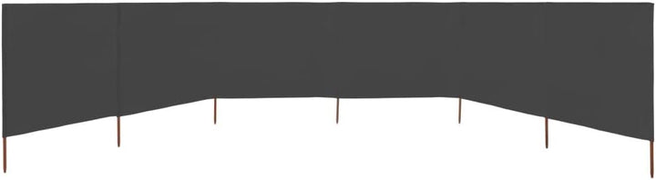 Faltbarer Windschutz 800 x 80 cm Grau | füt Strand, Camping und Garten, Vliesstoff und Holzpfahl
