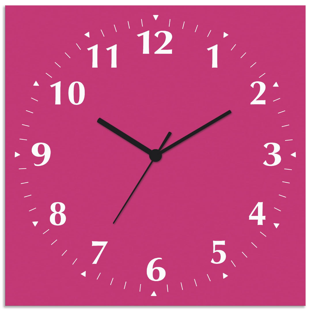 ARTLAND Wanddeko Wanduhr ohne Tickgeräusche Alu Quarzuhr 30x30 cm Quadratisch Lautlos 12 Ziffern Far