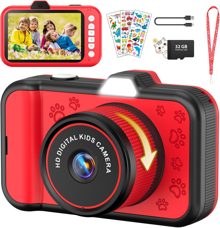 Kinderkamera, Usteetic 3,5" Grossbildschirm 1080P Digitalkamera Kinder mit 360° Drehbares Zoomobjekt