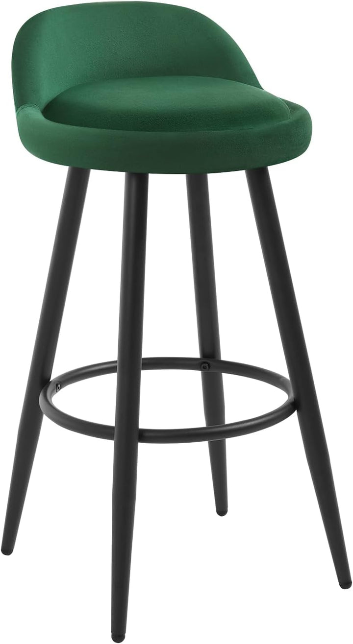 WOLTU Barhocker 2er Set, Barstuhl Küchenhocker, hoher Hocker mit Rückenlehne Fussstütze, aus Samt Me