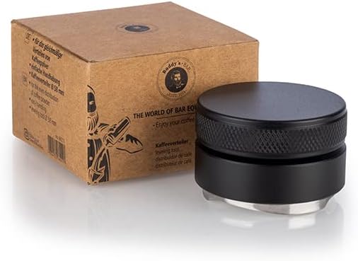 Barista Edition, Kaffeeverteiler mit Gravur, Ø 53 mm Base, H: 3,5 cm, Nivellierwerkzeug für Espresso