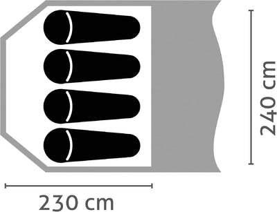 Salewa Almhüttenzelt - 4 Personen Zelt CACTUS/GREY UNI, CACTUS/GREY UNI