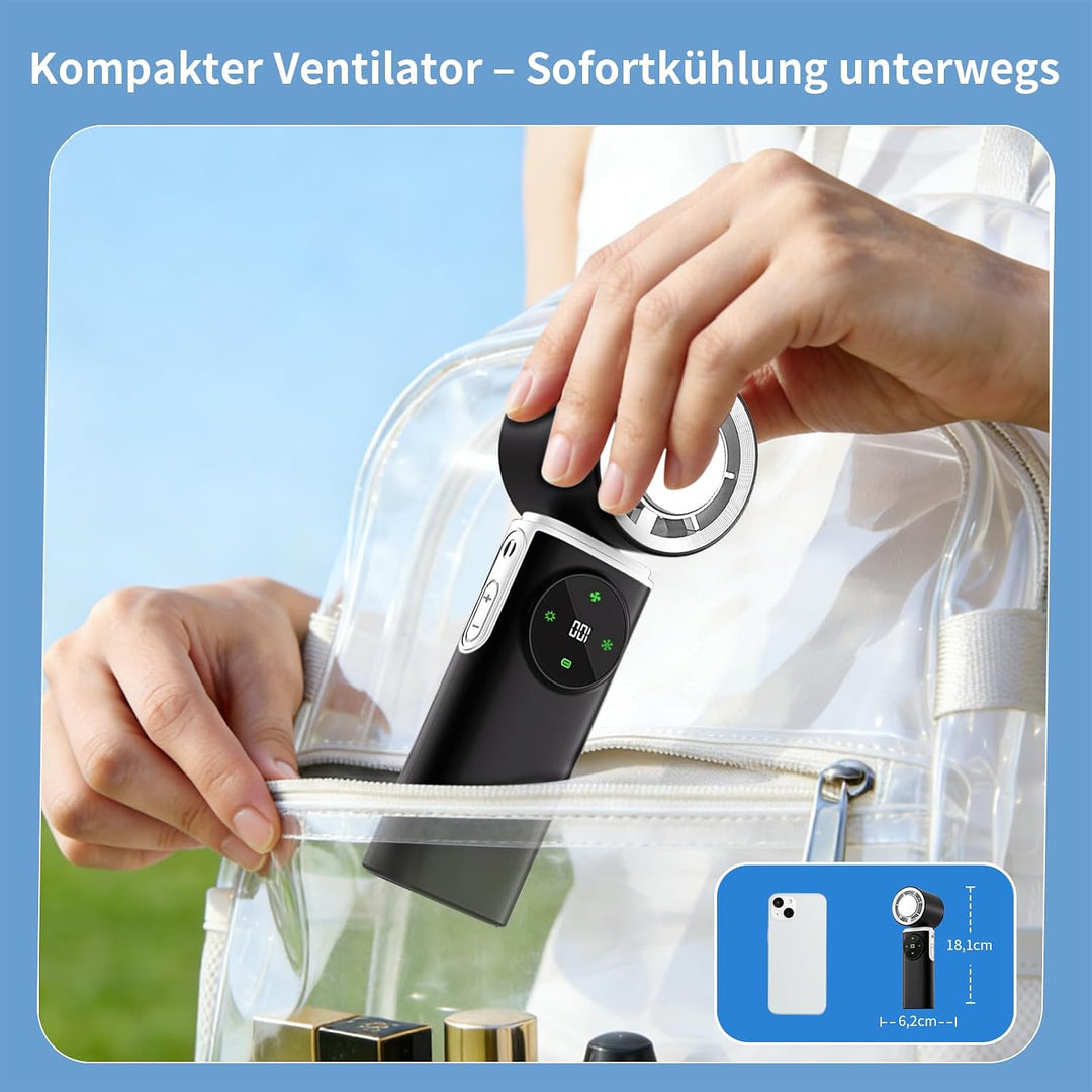 Tragbarer Hand-Turbo-Ventilator mit Eiskühlung, 199 Geschwindigkeitsstufen, 20000 U/min, 12h Kühlung