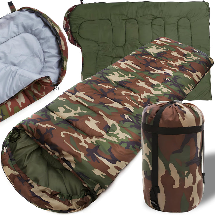 Retoo Schlafsack 3-4 Jahreszeiten Camping für Erwachsene und Kinder Schlafsäcke Sommer Winter Decken