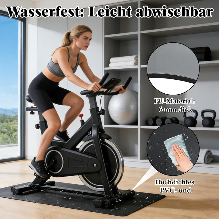 Stossfeste Bodenschutzmatte,Sport Multifunktionsmatte,Fitness Unterlegmatte für Fitnessgeräte,6mm ru
