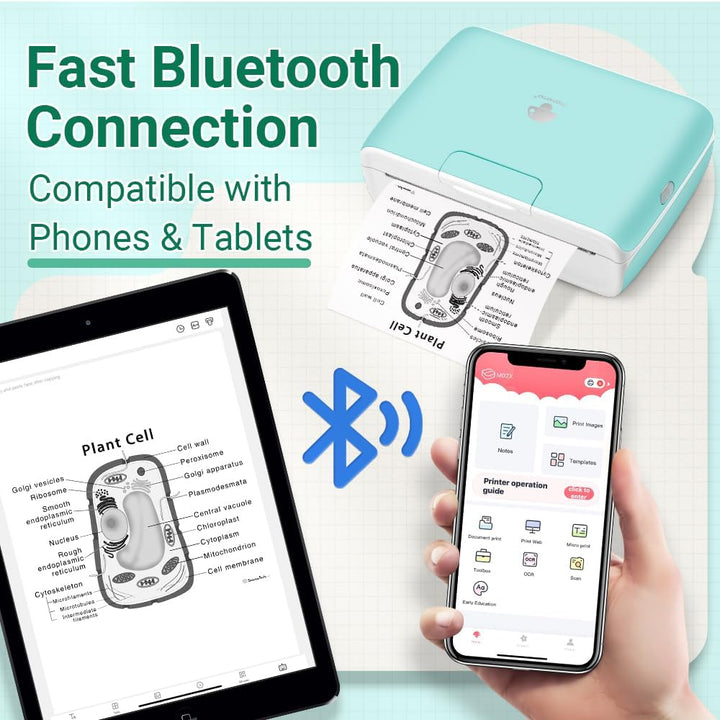 Phomemo M04S 300 DPI Mini Handy Sticker Thermodrucker – Tragbarer Bluetooth Drucker, 53/80/110 mm Dr