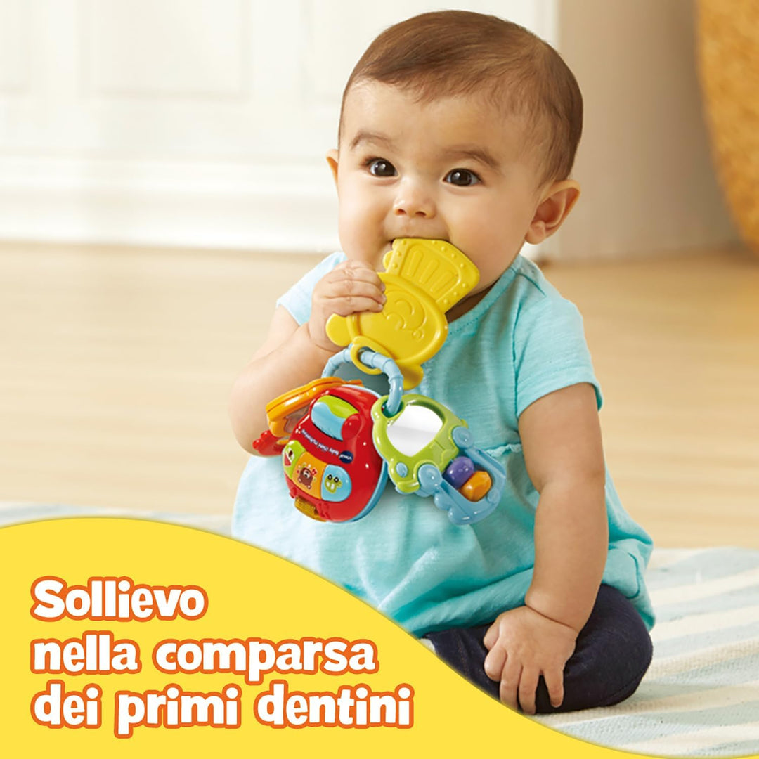 VTech Le Mie Prime Schlüssel, 3 in 1, interaktive Rassel mit Bewegungssensor, Babyrassel mit beleuch