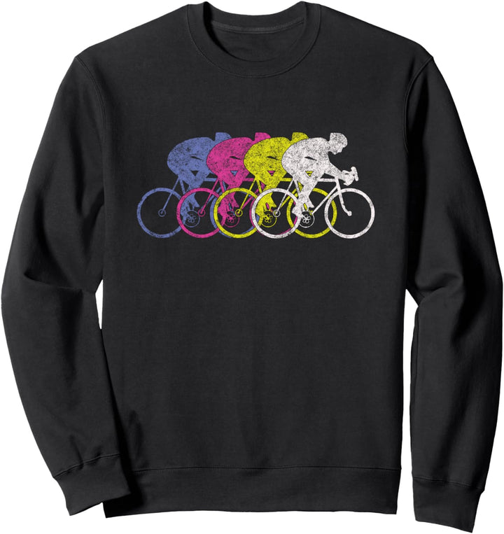 Fahrradrennen Mehrfarbiges Distressed Design für Radfahrer Sweatshirt