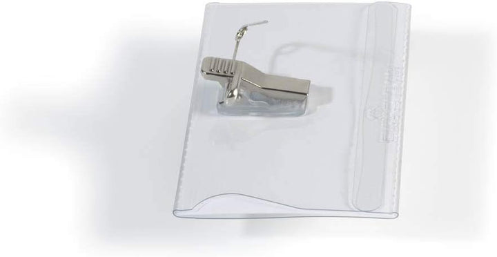 Durable Namensschild (mit Kombiklemme, 54 x 90 mm) Packung à 50 Stück, transparent, 810119 54 x 90 m