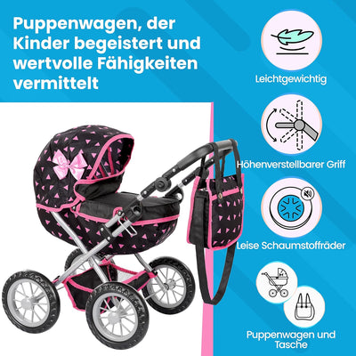 Kinderplay Puppenwagen ab 2 Jahre, Kinderwagen Puppen - Leichte und Stabile Konstruktion | Kinderpup