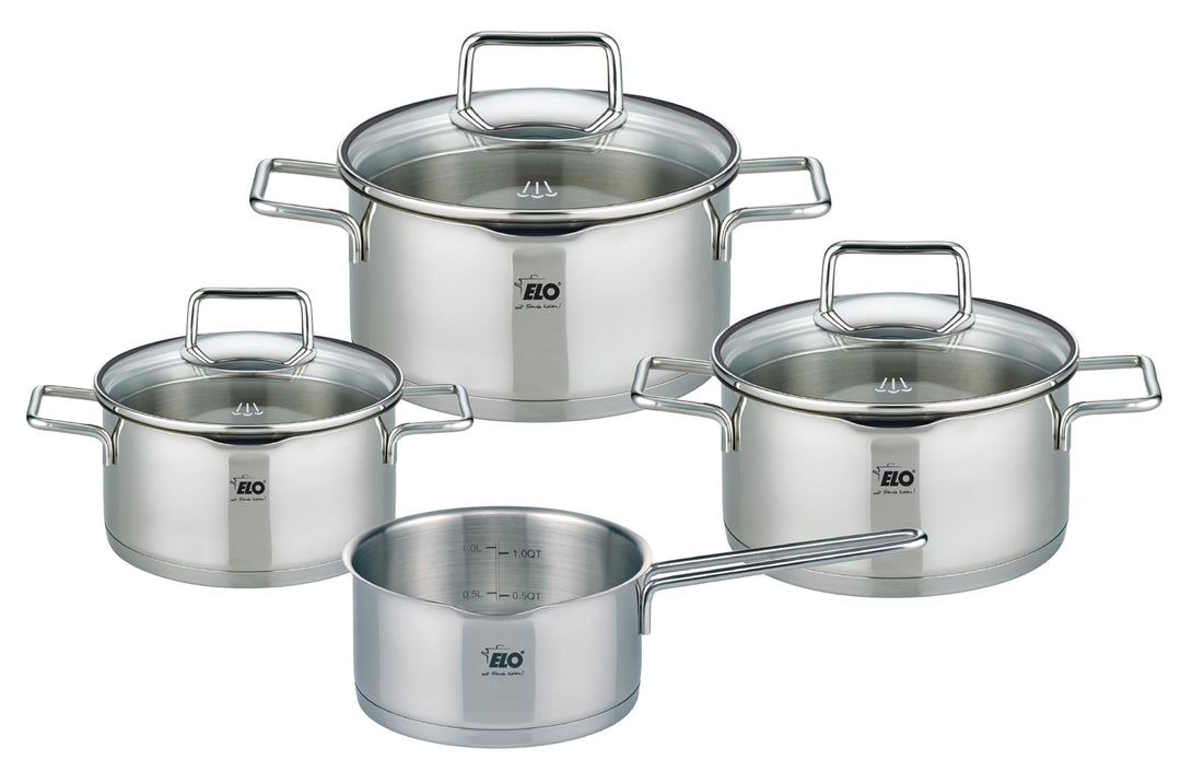ELO Topfset 4-teilig Smart Steam, Edelstahl 18/10, integriertes Öl-Dosiersystem (Oil Optimizer), Vol