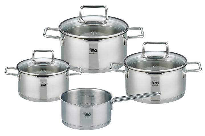ELO Topfset 4-teilig Smart Steam, Edelstahl 18/10, integriertes Öl-Dosiersystem (Oil Optimizer), Vol